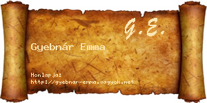 Gyebnár Emma névjegykártya